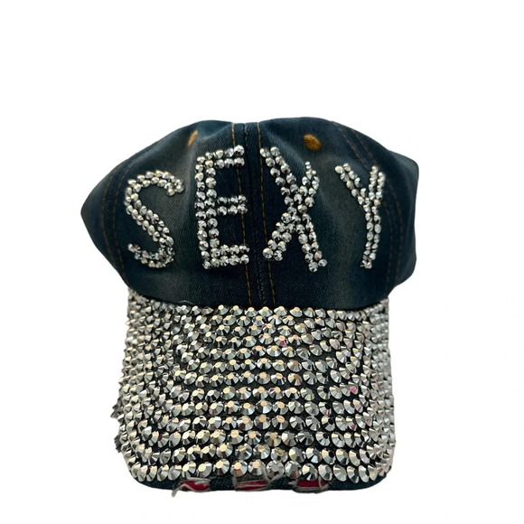 Bedazzled Denim Adjustable Cap OSFM - Picture 1 of 6